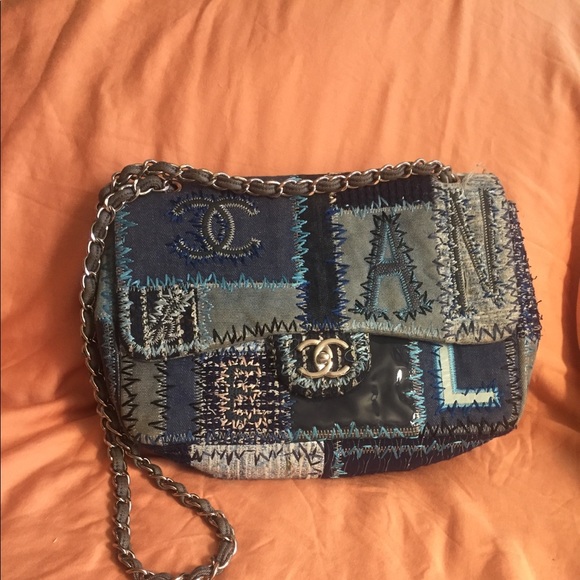 CHANEL Handbags - Chanel Denim Patchwork Jumbo flap
